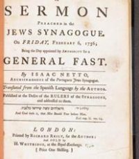 Sermon preached in London&#039;s Jews Synagogue in 1756